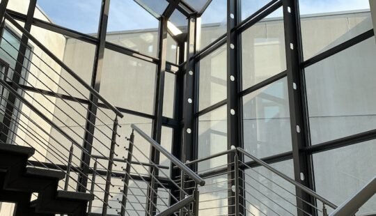 a staircase inside a building